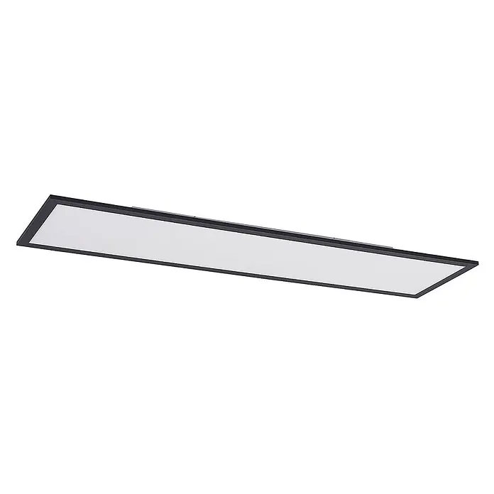 Lindby LED-Panel Nelios - schwarz, Neutralweiß - Schwarze rechteckige LED-Aufbauleuchte mit weißem Diffusor.