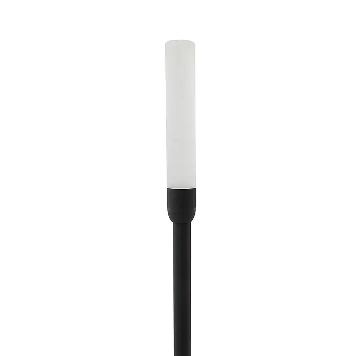 Lindby LED Solar Gartenlampe Erdspieß in schwarz matt, Erdspießlampe -  - Schwarze Gartenwegleuchte mit mattweißem zylindrischem Oberteil.