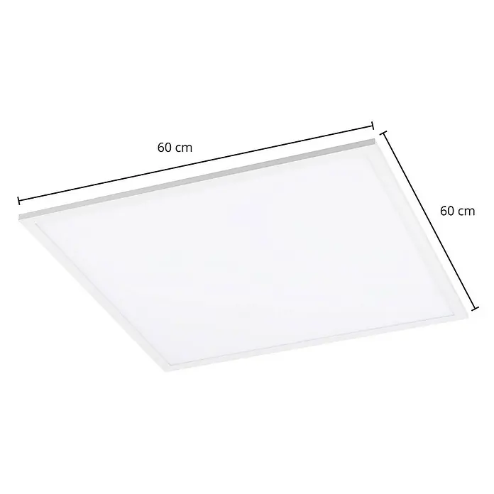 Lindby LED-Panel Luay - weiß / opal, weiß / opal - Weißes quadratisches LED-Panel, 60 x 60 cm.