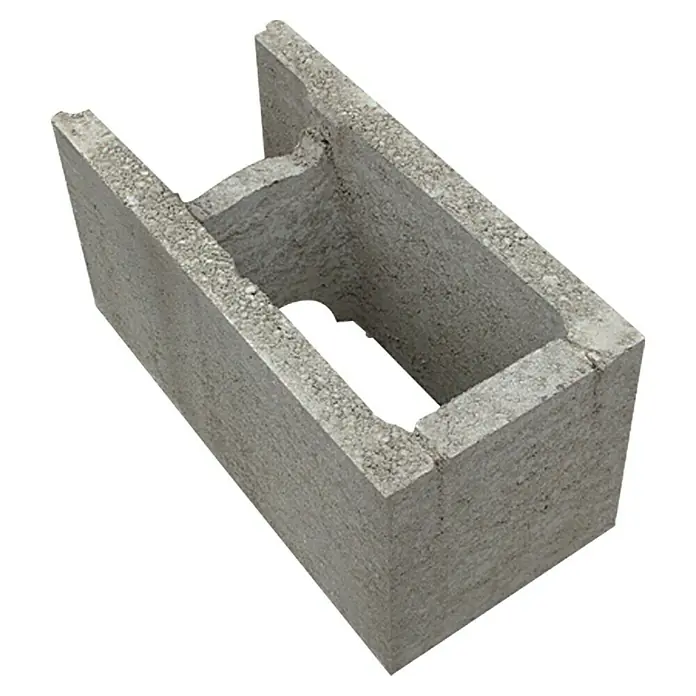 EHL Schalungs-Randstein - 50/25 x 17,5 x 25 cm - Grauer Betonblock mit großem Loch in der Mitte, ideal für Bauprojekte.