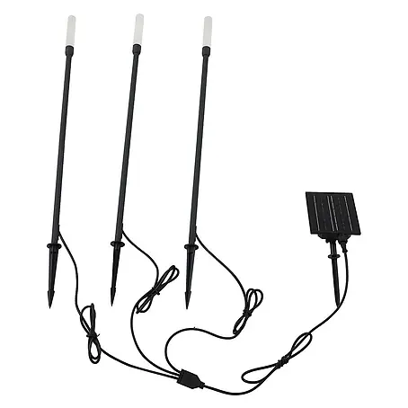 Lindby LED Solar Gartenlampe Erdspieß in schwarz matt, Erdspießlampe