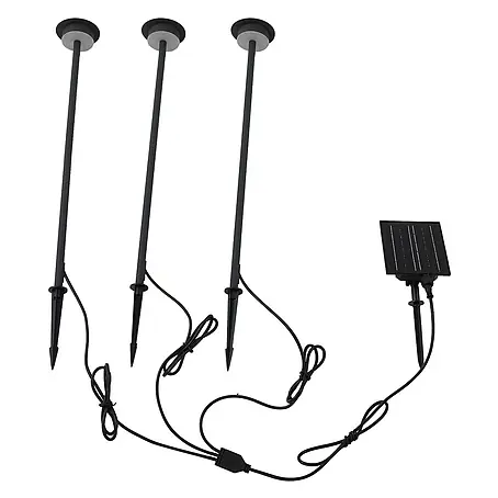 Lindby LED Solar Gartenlampe Erdspieß in schwarz matt, Erdspießlampe