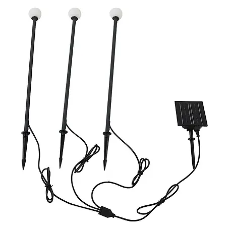 Lindby LED Solar Gartenlampe Erdspieß in schwarz matt, Erdspießlampe