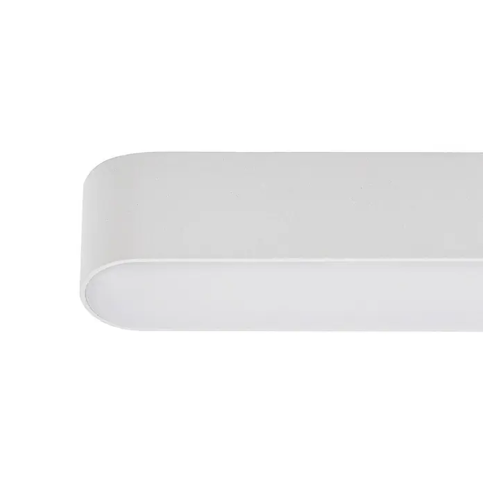 Lindby Deckenstrahler Eldrin - weiß / opal, weiß / opal - Weißes, längliches LED-Lichtband mit strukturierter Oberfläche und milchiger Diffusorplatte.