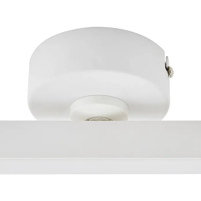 Lindby Deckenstrahler Eldrin - weiß / opal, weiß / opal - Weiße Deckenhalterung für eine lineare Leuchte mit sichtbarem Metallverschluss.