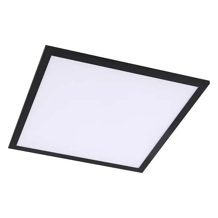 Lindby LED-Panel Enhife - schwarz, Neutralweiß - Flaches rechteckiges LED-Panel mit schwarzem Rahmen und weißer Diffusorfläche.