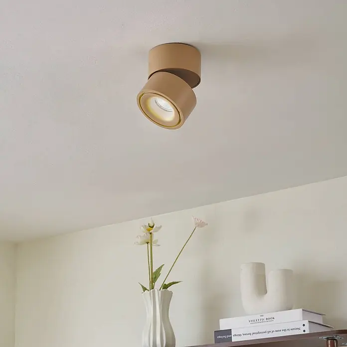Arcchio LED Deckenlampe in braun, Deckenstrahler -  - Beiger, zylindrischer, verstellbarer LED-Deckenstrahler.