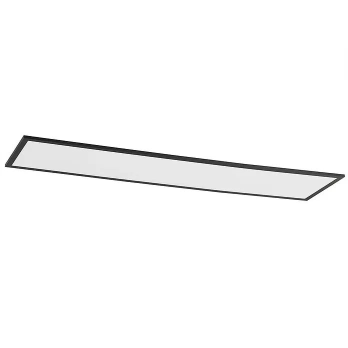 Lindby LED-Panel Lamin - schwarz - Rechteckige LED-Panel-Leuchte mit schwarzem Rahmen und weißem Diffusor.