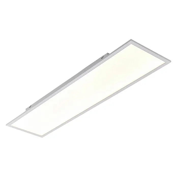 Lindby LED-Panel Quais - weiß / opal, weiß / opal, Neutralweiß - Rechteckige LED-Panel-Leuchte mit silbernem Rahmen für helle, gleichmäßige Beleuchtung.
