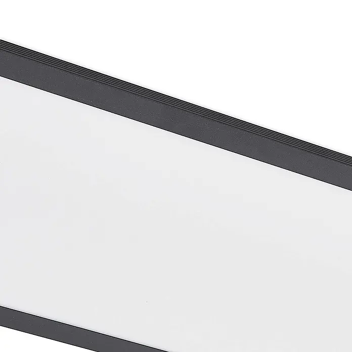 Lindby LED-Panel Nelios - schwarz, schwarz, Neutralweiß - Dunkelgraue gerippte Modulschiene.