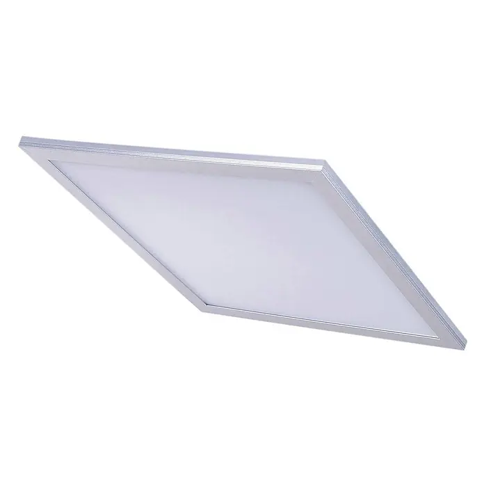 Lindby LED-Panel Livel - alu / grau / zink - Quadratisches LED-Panel mit silbernem Aluminiumrahmen und weißer Diffusorfläche.