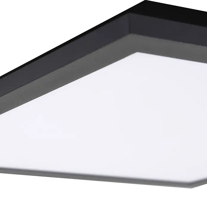 Lindby LED-Panel Enhife - schwarz, Neutralweiß - Modernes quadratisches LED-Panel mit schwarzem Rahmen und weißem Diffusor.