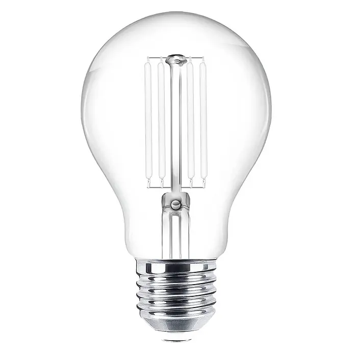 PRIOS Leuchtmittel -  - Transparente LED-Glühbirne mit sichtbaren Filamenten und E27-Schraubsockel.