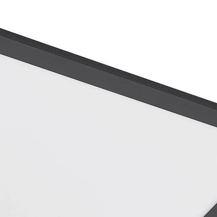 Lindby LED-Panel Nelios - schwarz, schwarz, Neutralweiß - Dunkelgraues, geripptes Linearprofil.