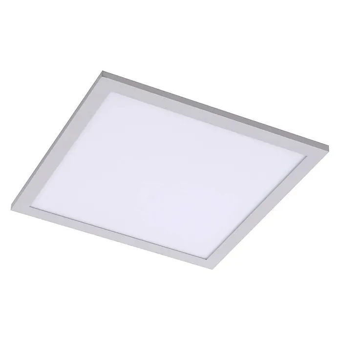 Lindby LED-Panel Enhife - weiß / opal, Neutralweiß - Quadratische LED-Panel-Leuchte mit weißem Diffusor und hellgrauem Rahmen.