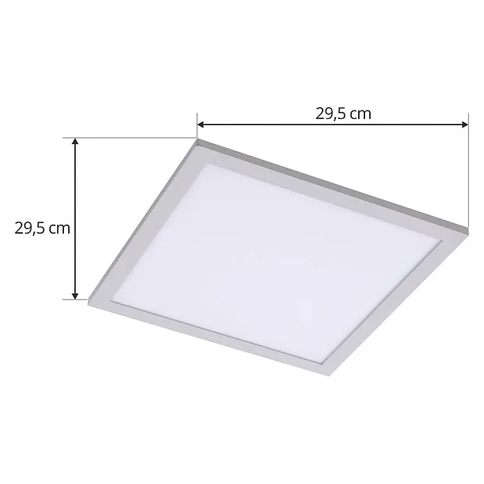 Lindby LED-Panel Enhife - weiß / opal, Neutralweiß - Quadratisches LED-Panel, 29,5 x 29,5 cm, mit silbernem Rahmen.