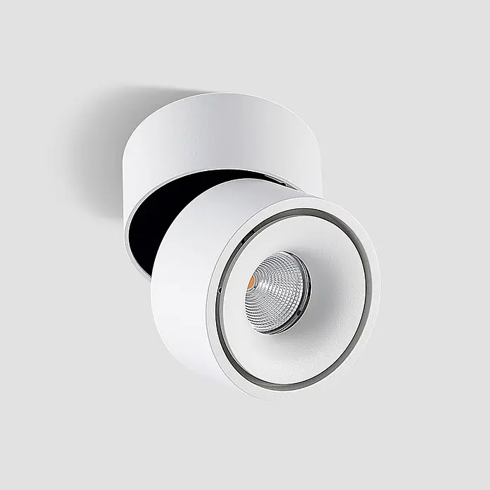 Arcchio LED Deckenlampe Ø 10 cm, Deckenstrahler 350° drehbar, -  - Weißer zylindrischer, verstellbarer LED-Aufbaustrahler.