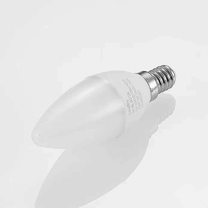Lindby Leuchtmittel -  - Weiße, mattierte LED-Kerzenlampe mit E14 Schraubsockel.