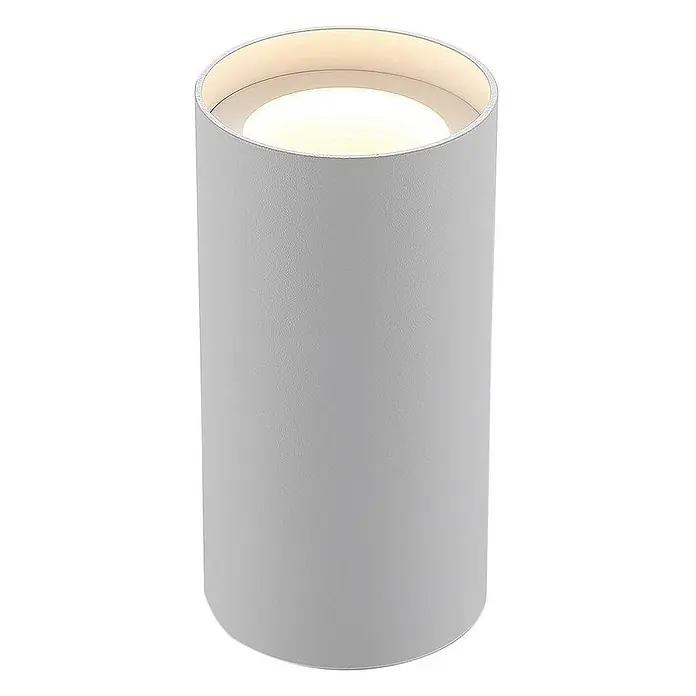 Arcchio LED Deckenlampe in weiß, Deckenstrahler -  - Hellgrauer zylindrischer Anbau-Strahler mit warmweißem Licht.