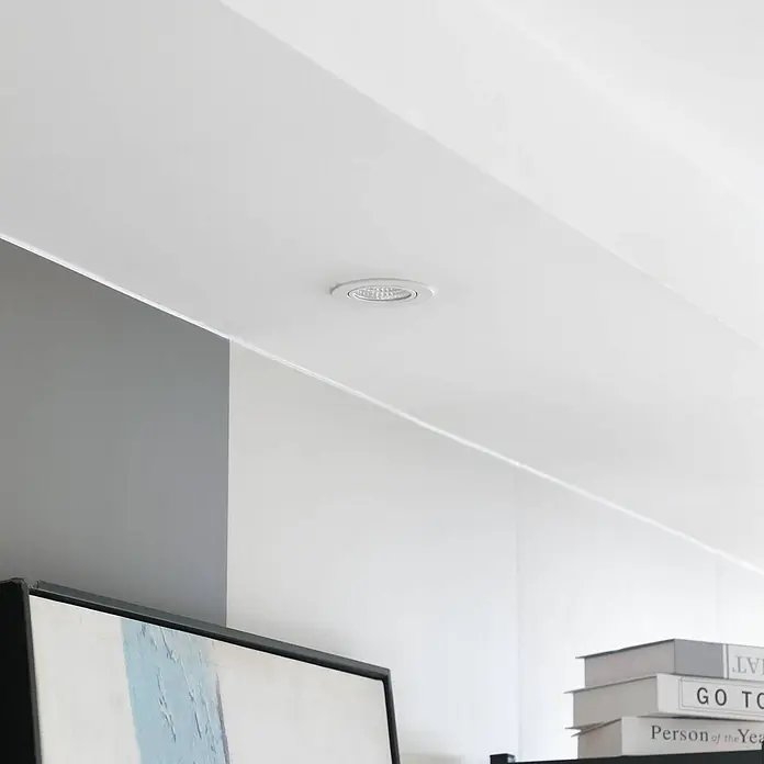Arcchio Deckenstrahler Zarik - weiß / opal, weiß / opal - Weißer eingelassener LED-Deckenspot, bündig in eine moderne weiße Decke montiert.