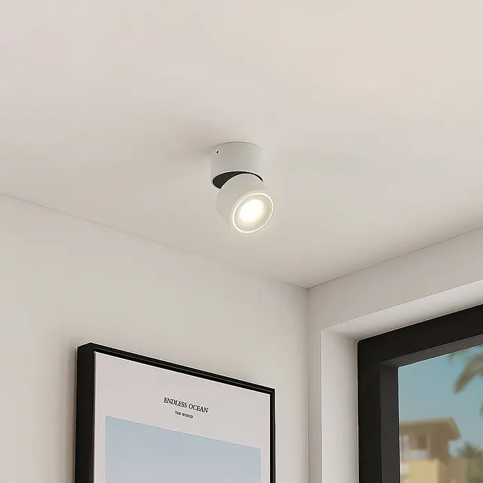 Arcchio LED Deckenlampe in weiß, Deckenstrahler -  - Weißer zylindrischer, verstellbarer Strahler an der Decke, nach unten gerichtet, beleuchtet den Raum.
