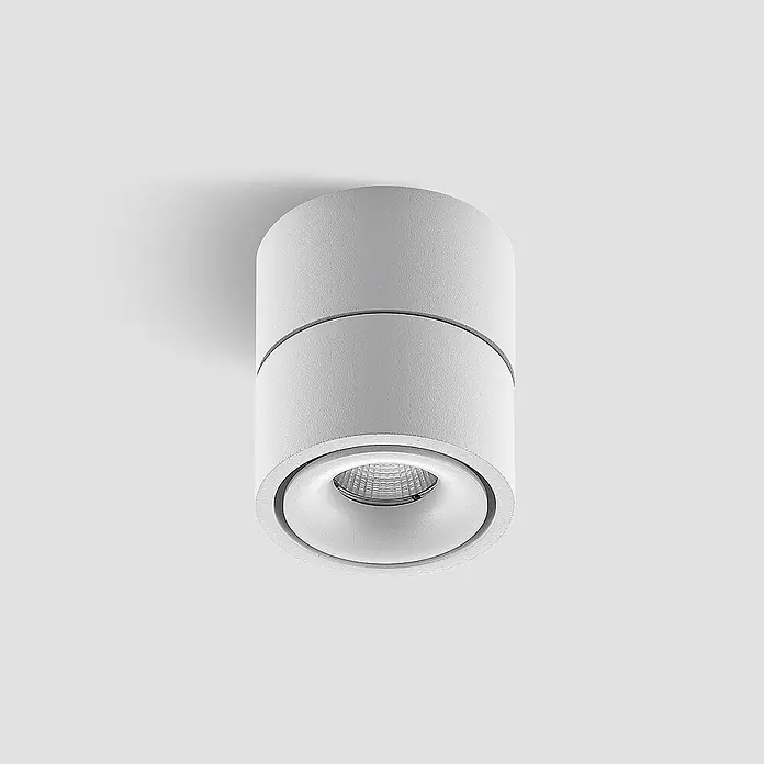Arcchio LED Deckenlampe in weiß, Deckenstrahler -  - Weißer zylindrischer Aufbaustrahler mit strukturierter Oberfläche und verstellbarer Lichtquelle.