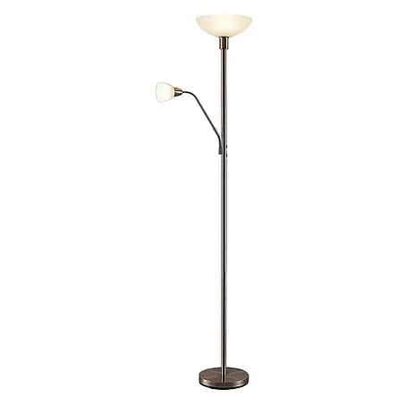 Lindby Stehlampe, Deckenfluter verstellbarer Lesearm, ohne Leuchtmittel