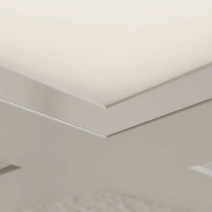 Arcchio LED Panel Deckenleuchte in weiß, Deckenlampe Büro -  - Geometrische weiße Deckenleuchte mit dezentem Rahmen, die Umgebungsbeleuchtung bietet.