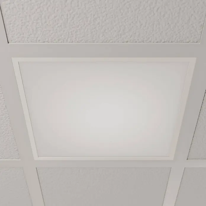 Arcchio LED Panel Deckenleuchte in weiß, Deckenlampe Büro -  - Quadratische weiße LED-Deckenleuchte, bündig in einer Rasterdecke montiert, spendet diffuses Licht.