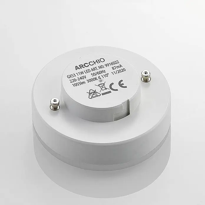 Arcchio Leuchtmittel -  - Weiße runde GX53 LED-Lampe, energieeffiziente Lichtquelle.
