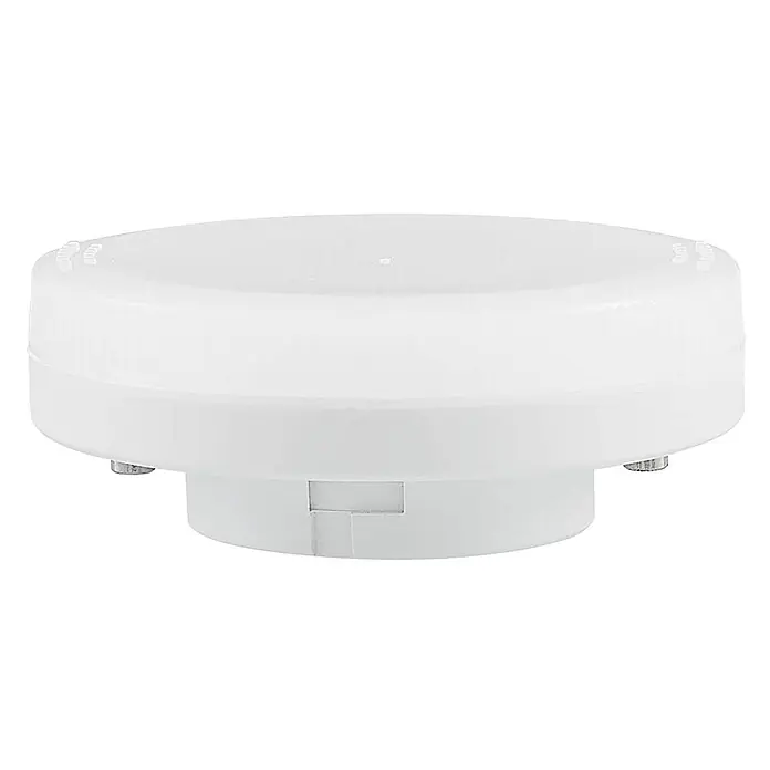Arcchio Leuchtmittel -  - Weiße runde LED-Lampe mit mattierter Abdeckung und einem Sockel mit zwei Metallkontaktstiften.