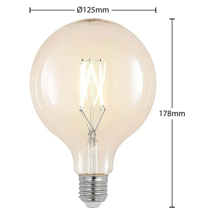 Arcchio Leuchtmittel -  - Große, klare Globe LED-Filamentlampe mit Edison-Schraubsockel, 125mm Durchmesser und 178mm Höhe.