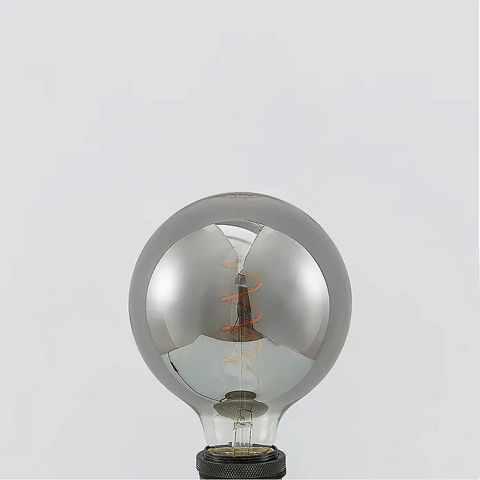Lucande Leuchtmittel -  - Große runde Rauchglas-Glühbirne mit Spiralfaden.