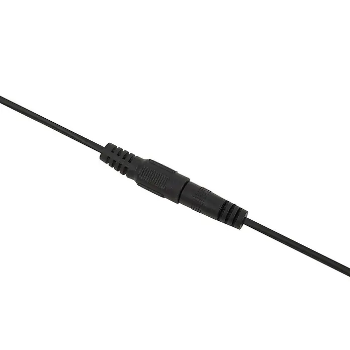 Lindby LED Stehlampe, Deckenfluter dimmbar, verstellbarer Lesearm -  - Schwarzes DC-Stromverlängerungskabel mit Stecker- und Buchsenanschlüssen.
