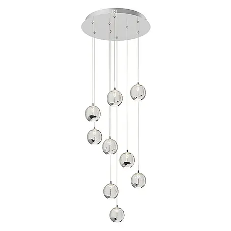 Lucande LED Pendelleuchte in transparent, chrom, Hängelampe