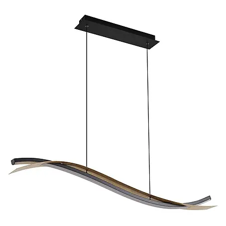 Lucande LED Pendelleuchte in blattgold, schwarz, Hängelampe