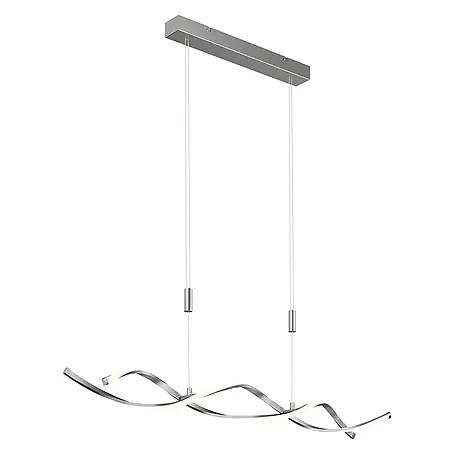 Lindby LED Pendelleuchte in nickel satiniert, weiß, Hängelampe