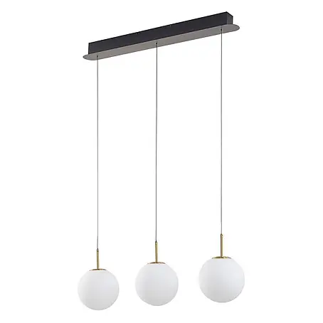 Lucande LED Pendelleuchte in weiß, gold, Hängelampe