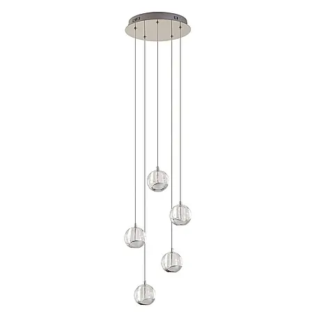 Lucande LED Pendelleuchte in transparent, chrom, Hängelampe