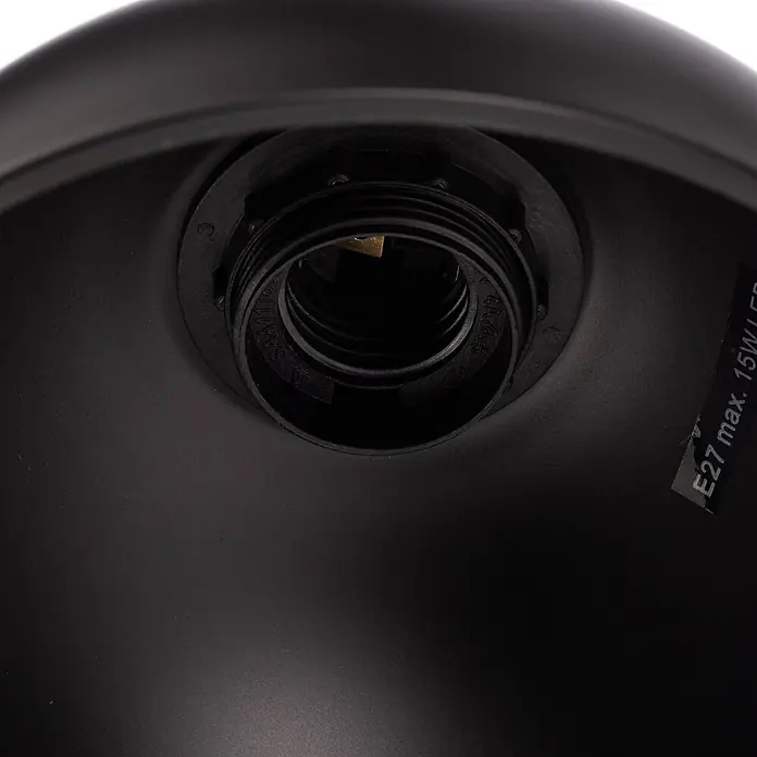 Lucande Pendelleuchte in schwarz matt, Hängelampe -  - Schwarzer Lampenschirm innen mit E27-Fassung. Max. 15W LED.