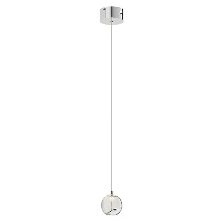 Lucande LED Pendelleuchte in transparent, chrom, Hängelampe