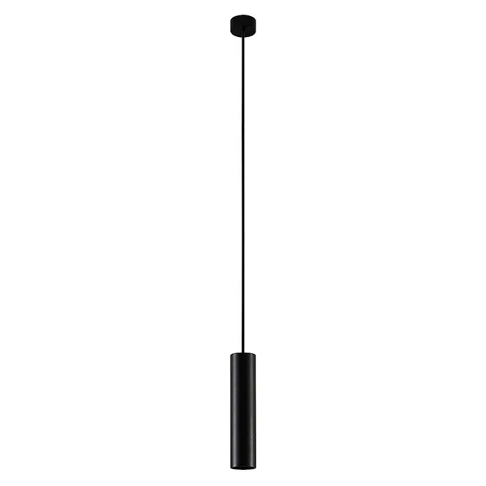 Arcchio Esstisch Pendelleuchte 1flammig, Hängeleuchte 1x GU10, Wohnzimmer -  - Schwarz zylindrische Pendelleuchte mit passender Deckenrosette und Aufhängestange. Modernes minimalistisches Design.