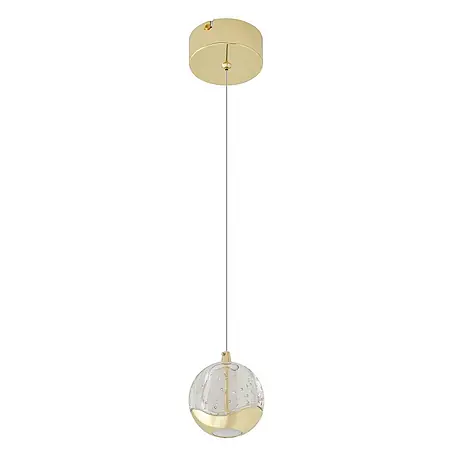 Lucande LED Pendelleuchte in transparent, gold, Hängelampe