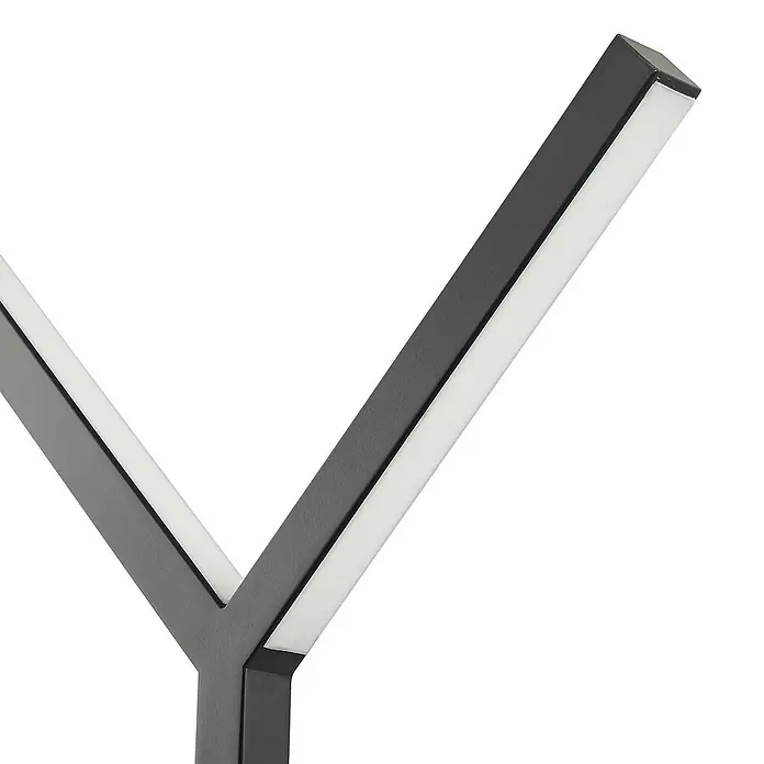 Lucande LED Stehlampe Wohnzimmer in schwarz, dimmbar Stehleuchte -  - Moderne dunkelgraue V-förmige LED-Leuchte.