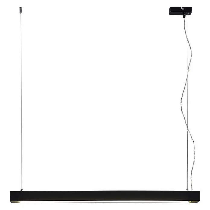 Arcchio LED Pendelleuchte Büro 92 cm, LED-Hängelampe Büroleuchte 4000K -  - Schlanke, schwarze lineare LED-Pendelleuchte, an Kabeln von der Decke abgehängt.