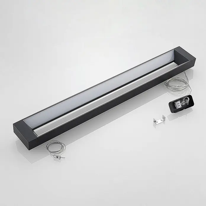Arcchio LED Pendelleuchte Büro 92 cm, LED-Hängelampe Büroleuchte 4000K -  - Dunkelgraue lineare LED-Leuchte mit Montagezubehör, inkl. Halterung und elektrischem Anschluss.