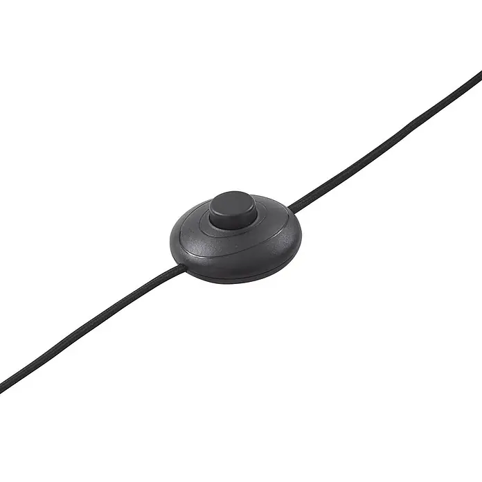 Lindby Stehlampe Wohnzimmer in silber, Stehleuchte -  - Schwarzer Kunststoff-Fußschalter am Kabel.