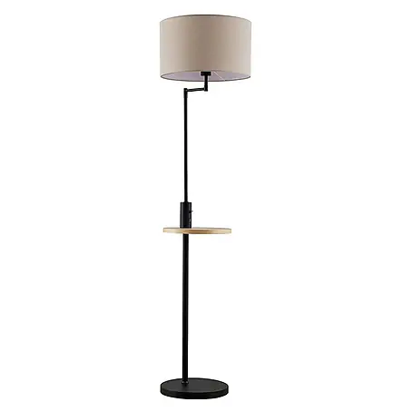 Lindby Stehlampe Wohnzimmer in schwarz matt, beige, Stehleuchte