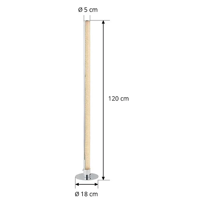Lindby RGB LED Stehlampe Wohnzimmer, Gaming Lampe, Ecklampe dimmbar -  - Zylindrische Stehleuchte aus Chrom, 120 cm hoch, mit texturierter Lichtsäule und 18 cm Durchmesser Standfuß.