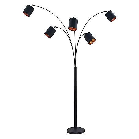 Lindby Stehlampe Wohnzimmer in schwarz, gold, Stehleuchte